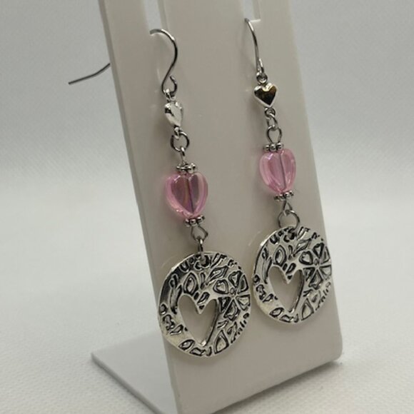 Triple Heart Earrings - Picture 2 of 7